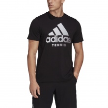 adidas Tennis-Tshirt Logo Tennis-Print (Baumwoll-Polyestermix) #22 schwarz Herren